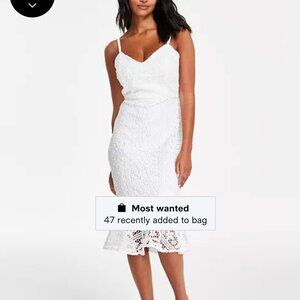 NWT Guess white lace flounce hem dress Lace 4